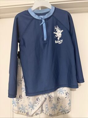 Lucy Navy Rash Guard Top with Light Bluey Graphic
